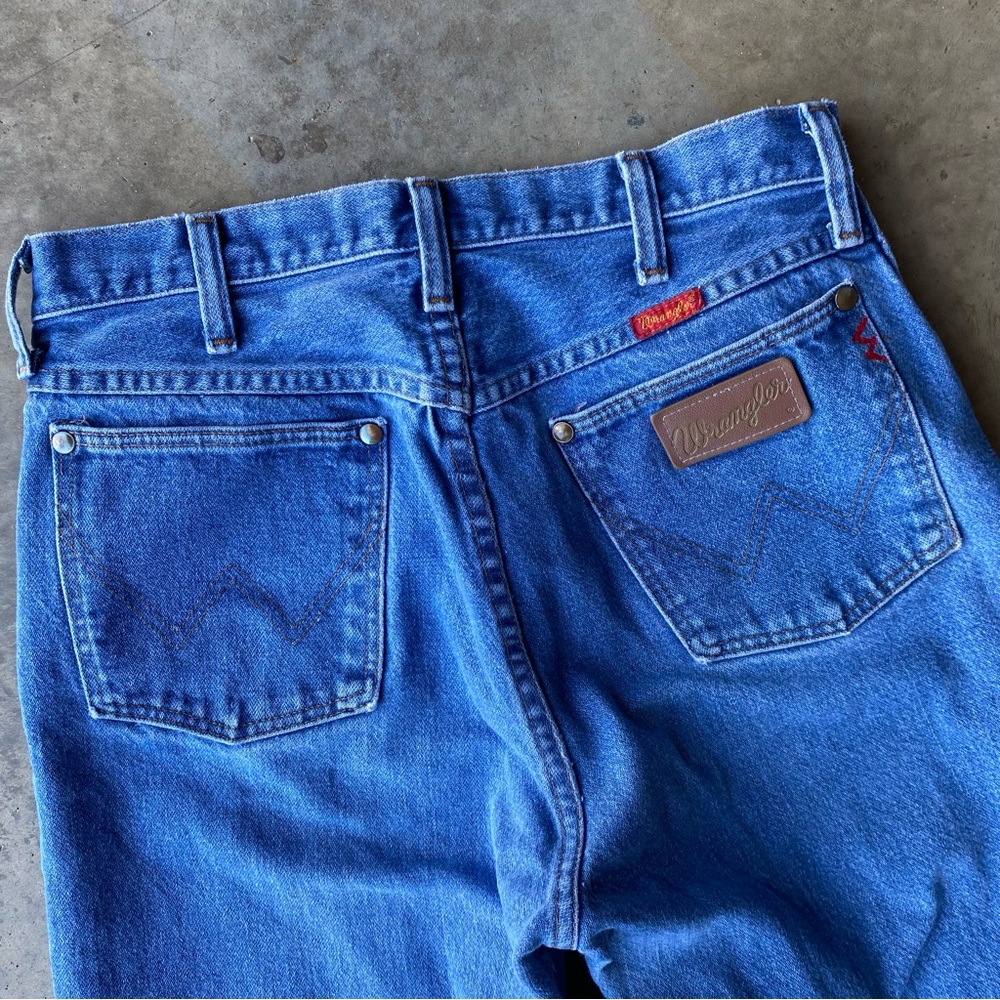 Wrangler vintage USA denim cowboy cut jeans iron heart style embroidered 29x33